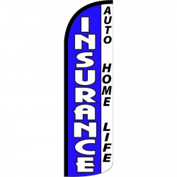Insurance Auto Home Life Blue Extra Wide Windless Swooper Flag