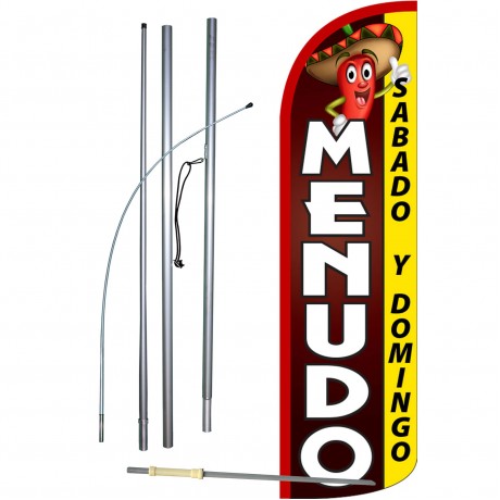 Menudo Extra Wide Windless Swooper Flag Bundle