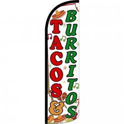 Tacos & Burritos Extra Wide Windless Swooper Flag
