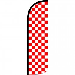 Checkered Red & White Extra Wide Windless Swooper Flag