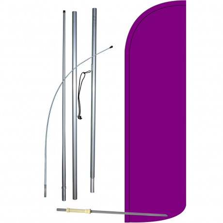 Solid Purple Extra Wide Windless Swooper Flag Bundle