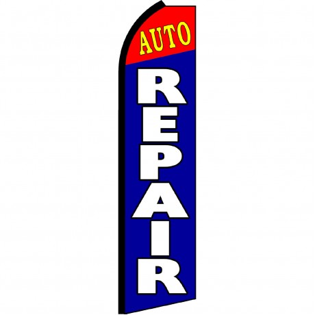 Auto Repair Blue Red Swooper Flag