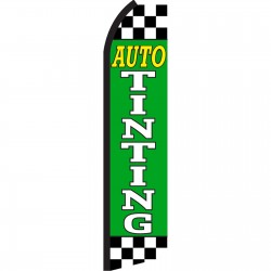 Auto Tinting Green Checkered Swooper Flag