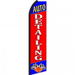 Auto Detailing Red Blue Swooper Flag
