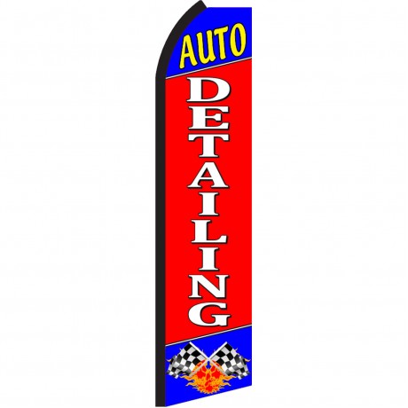 Auto Detailing Red Blue Swooper Flag