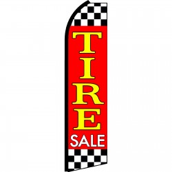 Tire Sale Red Extra Wide Swooper Flag