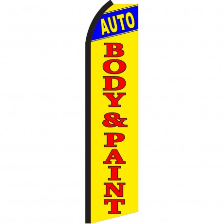 Auto Body & Paint Yellow Swooper Flag