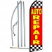 Auto Repair Red Checkered Swooper Flag Bundle