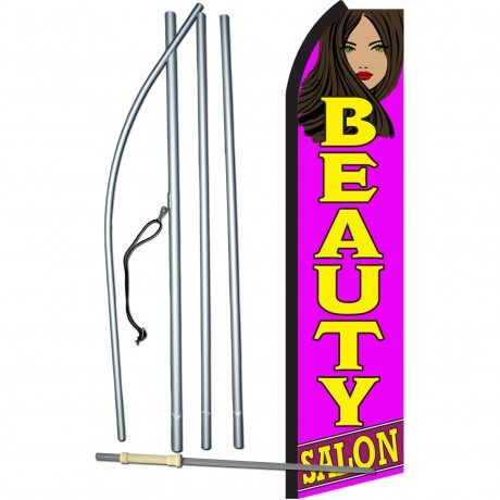 Beauty Salon Purple Swooper Flag Bundle