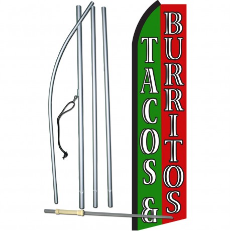 Tacos & Burritos Green & Red Swooper Flag Bundle