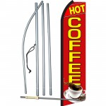 Hot Coffee Red Swooper Flag Bundle