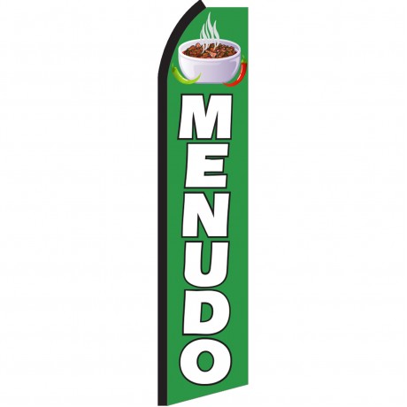 Menudo Green & White Swooper Flag