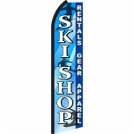 Ski Shop Blue & White Swooper Flag