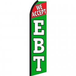 We Accept EBT Green Swooper Flag