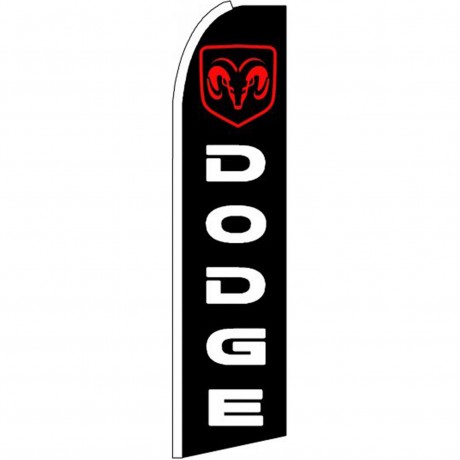 Dodge Ram Black Red Extra Wide Swooper Flag