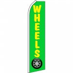 Wheels Yellow & Green Swooper Flag