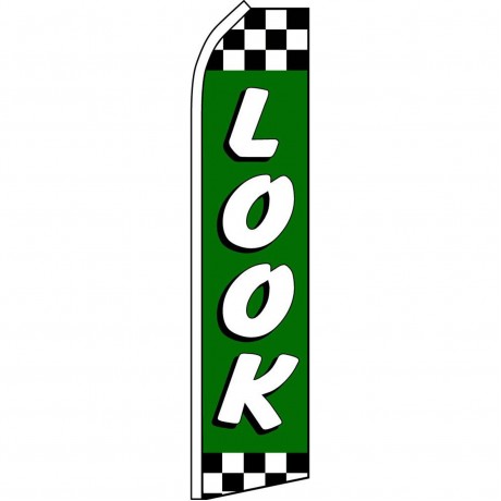 Look Checkered Green Swooper Flag