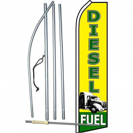 Diesel Fuel Yellow Swooper Flag Bundle