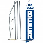 Ice Cold Beer Blue Swooper Flag Bundle
