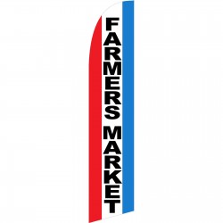 Farmers Market Red White Blue Windless Swooper Flag