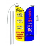 Custom Swooper 12' Extra Wide Flag Double Sided Bundle