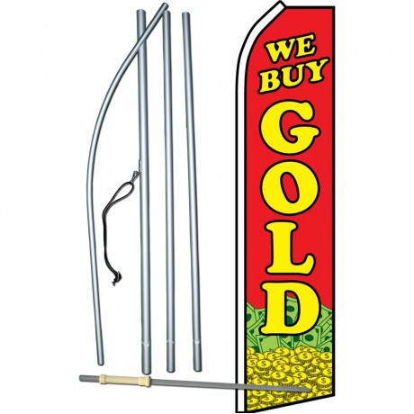 We Buy Gold Red Coin Swooper Flag Bundle