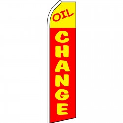 Oil Change Red Yellow Swooper Flag