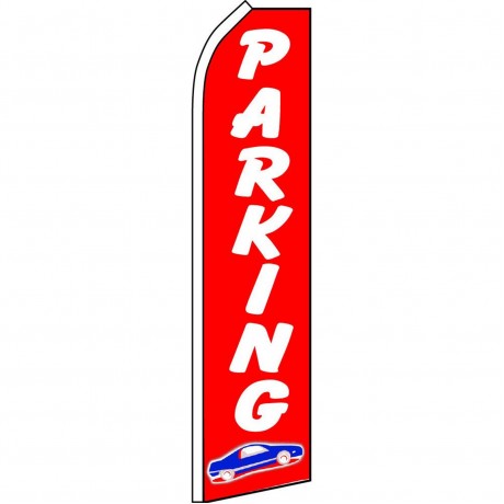 Parking Red Car Swooper Flag