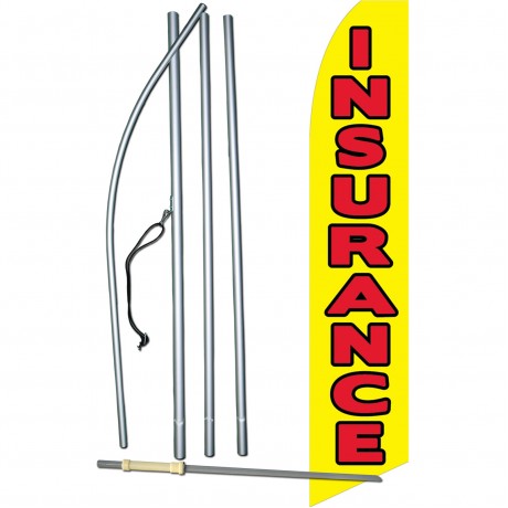 Insurance Yellow Red Swooper Flag Bundle