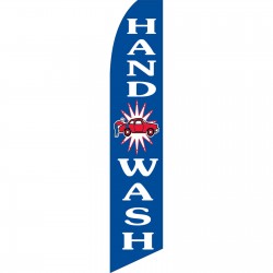 Hand Car Wash Blue Swooper Flag