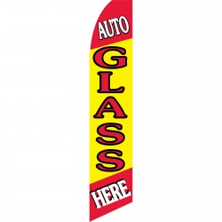 Auto Glass Here Yellow Swooper Flag