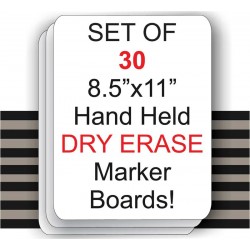 8.5" x 11" Hand Held Dry Erase Board Sign - 30 Set
